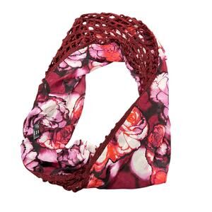 Mixit Burgundy Floral Print Infinity Wrap Scarf